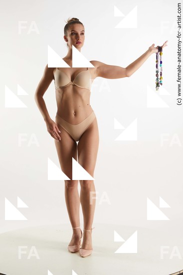 Underwear Woman White Standing poses - ALL Athletic long brown Standing poses - simple Standard Photoshoot Academic