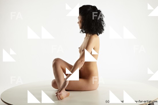 Nude Woman White Sitting poses - ALL Slim long brown Sitting poses - simple Standard Photoshoot Pinup