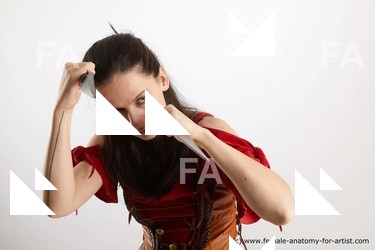 Casual Fighting with knife Woman White Standing poses - ALL Slim long brown Standing poses - simple Standard Photoshoot Academic
