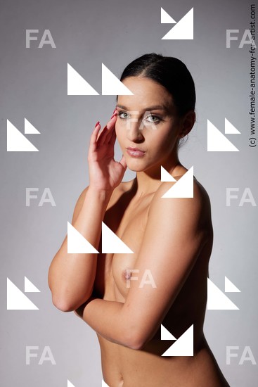 Nude Woman White Standing poses - ALL Slim long brown Standing poses - simple Standard Photoshoot Pinup