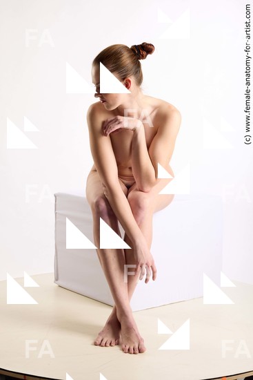 Nude Woman White Sitting poses - ALL Slim long brown Sitting poses - simple Standard Photoshoot Pinup