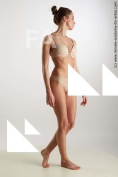 Underwear Woman White Standing poses - ALL Slim long brown Standing poses - simple Standard Photoshoot Academic