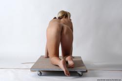Nude Woman White Kneeling poses - ALL Slim Kneeling poses - on both knees medium blond Pinup