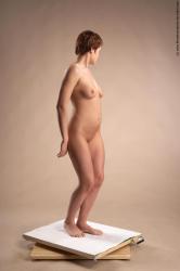 Nude Woman White Standing poses - ALL Slim short red Standing poses - simple Pinup