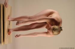 Nude Woman White Standing poses - ALL Slim long blond Standing poses - simple Standard Photoshoot Pinup