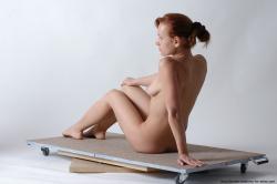 Nude Woman White Sitting poses - ALL Slim medium red Sitting poses - simple Pinup