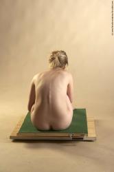 Nude Woman White Sitting poses - ALL Slim long blond Sitting poses - simple Pinup