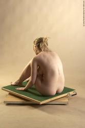 Nude Woman White Sitting poses - ALL Slim long blond Sitting poses - simple Pinup