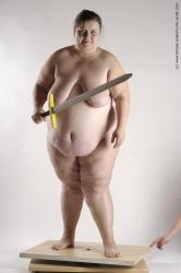 Nude Fighting with sword Woman White Standing poses - ALL Overweight medium brown Standing poses - simple Pinup