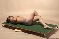 Nude Woman Multiracial Laying poses - ALL Slim long black Standard Photoshoot Pinup