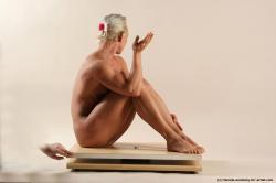 Nude Woman White Sitting poses - ALL Muscular medium blond Sitting poses - simple Pinup