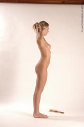 Nude Woman White Moving poses Slim long blond Pinup