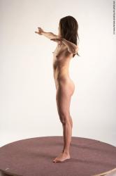 Nude Woman White Standing poses - ALL Slim long brown Standing poses - simple Pinup