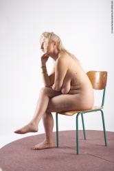 Nude Woman White Sitting poses - ALL Average long blond Sitting poses - simple Pinup