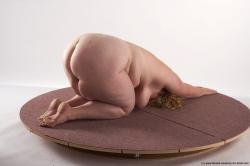 Nude Woman White Kneeling poses - ALL Overweight Kneeling poses - on both knees long blond Pinup