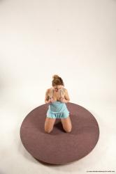 Casual Woman White Kneeling poses - ALL Slim Kneeling poses - on both knees medium colored Multi angle poses Academic
