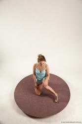 Casual Woman White Kneeling poses - ALL Slim medium colored Multi angle poses Academic
