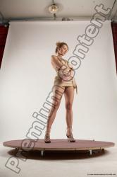 Casual Woman White Standing poses - ALL Slim long colored Standing poses - simple Multi angle poses Academic