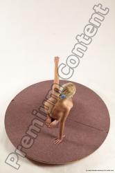 Nude Woman White Kneeling poses - ALL Slim Kneeling poses - on both knees long blond Multi angle poses Pinup