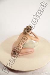 Nude Woman White Sitting poses - ALL Slim medium blond Sitting poses - on knees Multi angle poses Pinup