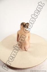 Nude Woman White Kneeling poses - ALL Slim Kneeling poses - on one knee medium blond Multi angle poses Pinup