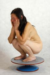 and more Nude Woman Asian Sitting poses - ALL Slim long black Sitting poses - simple Pinup