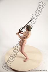 Nude Fighting with sword Woman White Standing poses - ALL Slim medium blond Standing poses - simple Multi angle poses Pinup