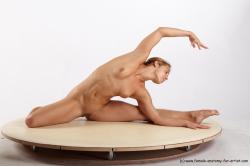 Nude Gymnastic poses Woman White Athletic medium brown Pinup