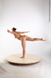 Nude Gymnastic poses Woman White Athletic medium brown Pinup