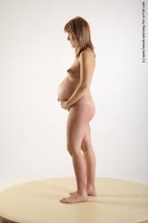 Nude Woman White Standing poses - ALL Pregnant long blond Standing poses - simple Pinup