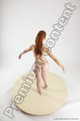Nude Woman White Standing poses - ALL Slim long red Standing poses - simple Multi angle poses Pinup
