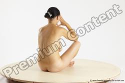 Nude Woman White Sitting poses - ALL Slim long brown Sitting poses - simple Multi angle poses Pinup