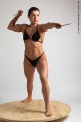Swimsuit Fighting with knife Woman White Standing poses - ALL Muscular long brown Standing poses - simple Academic