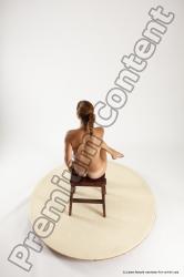 Nude Woman White Sitting poses - ALL Slim long red Sitting poses - simple Multi angle poses Pinup