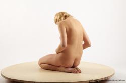 Nude Woman White Sitting poses - ALL Pregnant short blond Sitting poses - on knees Pinup
