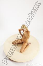 Nude Woman White Kneeling poses - ALL Slim Kneeling poses - on both knees long blond Multi angle poses Pinup