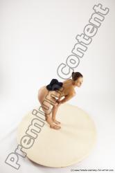 Nude Woman White Standing poses - ALL Athletic long brown Standing poses - simple Multi angle poses Pinup