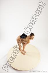 Nude Woman White Standing poses - ALL Athletic long brown Standing poses - simple Multi angle poses Pinup