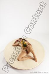 Nude Woman White Kneeling poses - ALL Slim Kneeling poses - on both knees long colored Multi angle poses Pinup