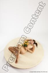 Nude Woman White Kneeling poses - ALL Slim Kneeling poses - on both knees long colored Multi angle poses Pinup