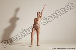 Nude Gymnastic poses Woman White Slim long blond Dancing Dynamic poses Pinup