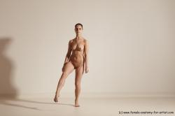 Nude Woman White Slim long black Dancing Dynamic poses Pinup