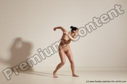 Nude Woman White Slim long black Dancing Dynamic poses Pinup