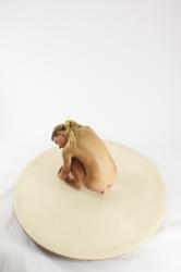 Nude Woman White Standing poses - ALL Slim Standing poses - knee-bend long blond Multi angle poses Pinup