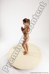Nude Woman White Standing poses - ALL Slim long colored Standing poses - simple Multi angle poses Pinup