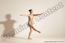 Nude Woman White Slim long black Dancing Dynamic poses Pinup