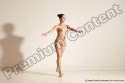 Nude Woman White Slim long black Dancing Dynamic poses Pinup