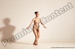 Nude Woman White Slim long black Dancing Dynamic poses Pinup
