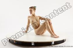 Nude Woman White Sitting poses - ALL Athletic long blond Sitting poses - simple Multi angle poses Pinup