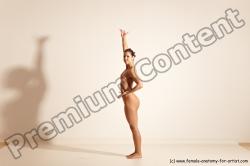 Nude Gymnastic poses Woman White Moving poses Athletic medium brown Dynamic poses Pinup